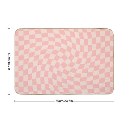 Check VII - Pink Twist  Non-Slip Bath Mat