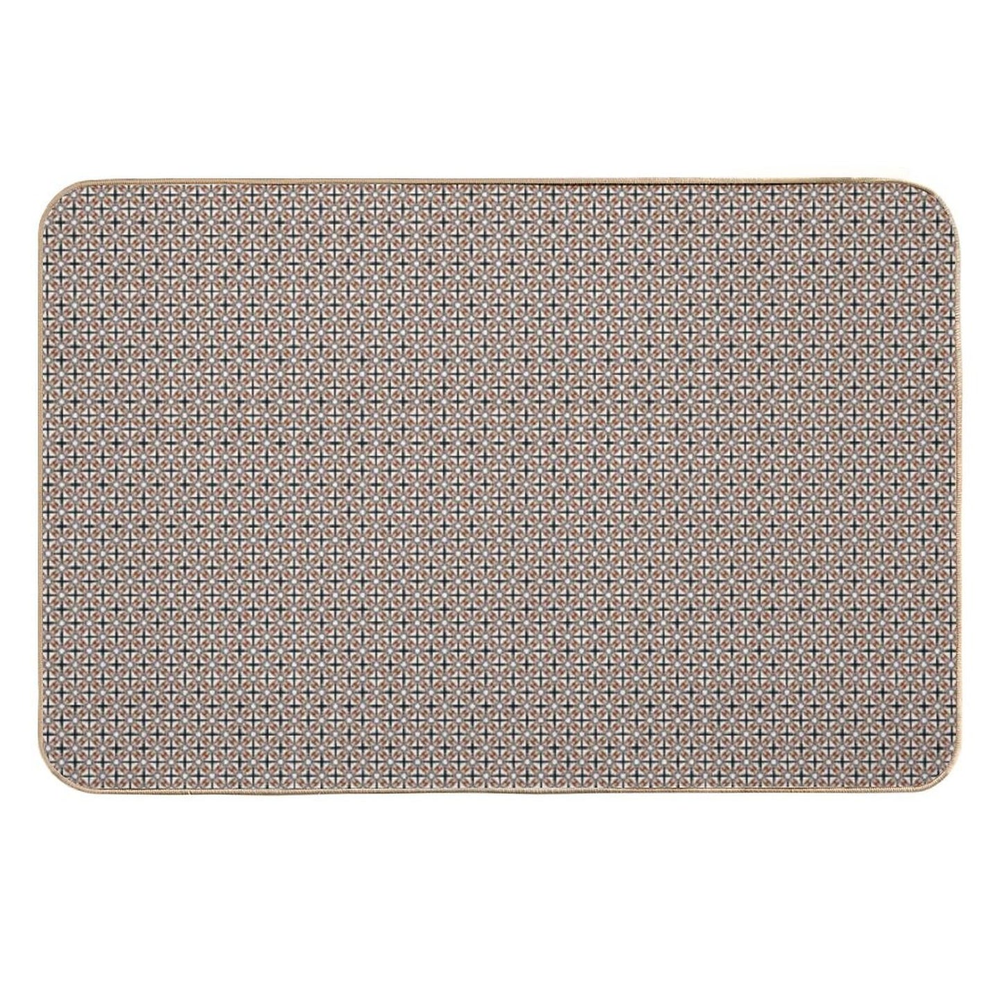 Earth Tones Diamonds And Crosses  Non-Slip Bath Mat