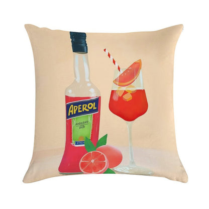 Aperol Orange Soft Hidden Zipper Throw Pillow