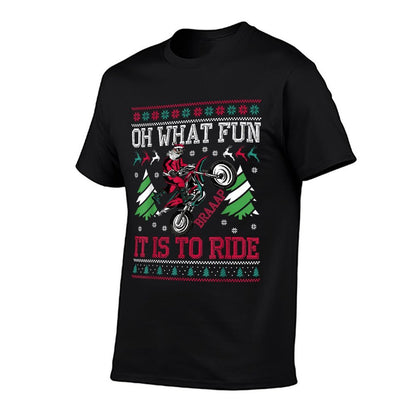 Oh What Fun It Is to Ride Dirt Bike Ugly Christmas Motocross  Vintage-inspired T-Shirt