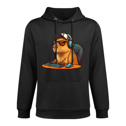 Capybara Video Games Funny Gaming Capy Menn Boys Kids Kangaroo Pocket Hoodie