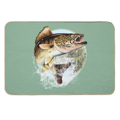 Mary Tracy - Jumping Walleye  Repositionable Bath Mat