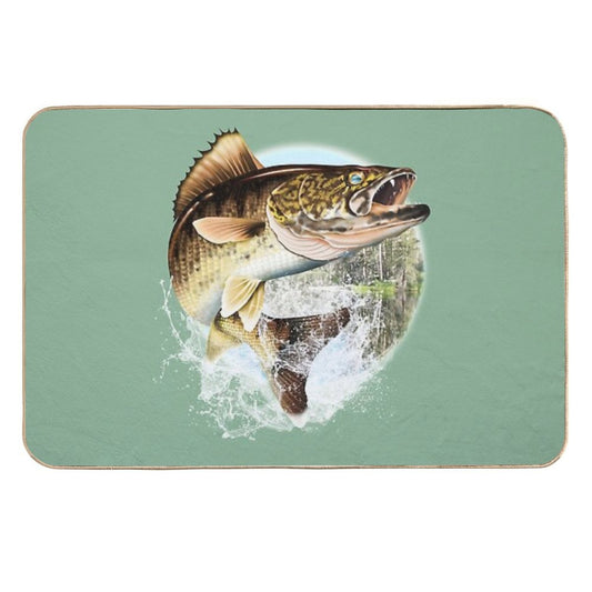 Mary Tracy - Jumping Walleye  Repositionable Bath Mat