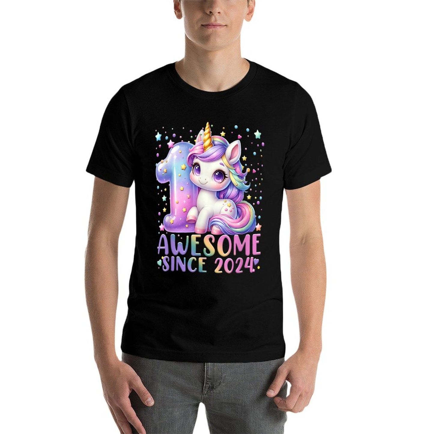 1 Year Old Unicorn Gifts For Girls 1st Birthday Girl Party  Soft T-Shirt