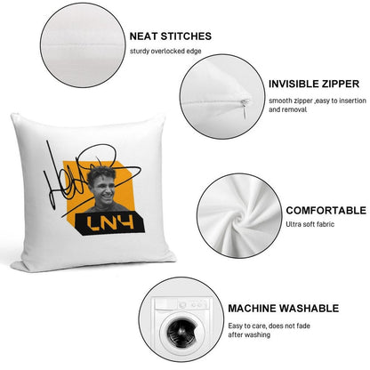 Lando Norris Signature Black Soft Style Accent Throw Pillow