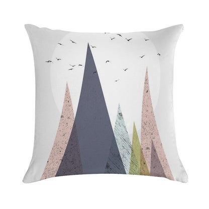 Mid-Century Scandinavian Mountains Soft Ultra-Soft Texture Throw Pillow