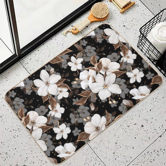 Apple Flowers. Decorative Floral Pattern Durable Bath Mat