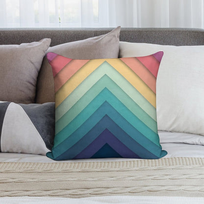 Retro Chevrons 002 Soft Short Plush Fabric Throw Pillow