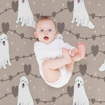 Love White Great Pyrenees Dog Quick-dry Throw Blanket