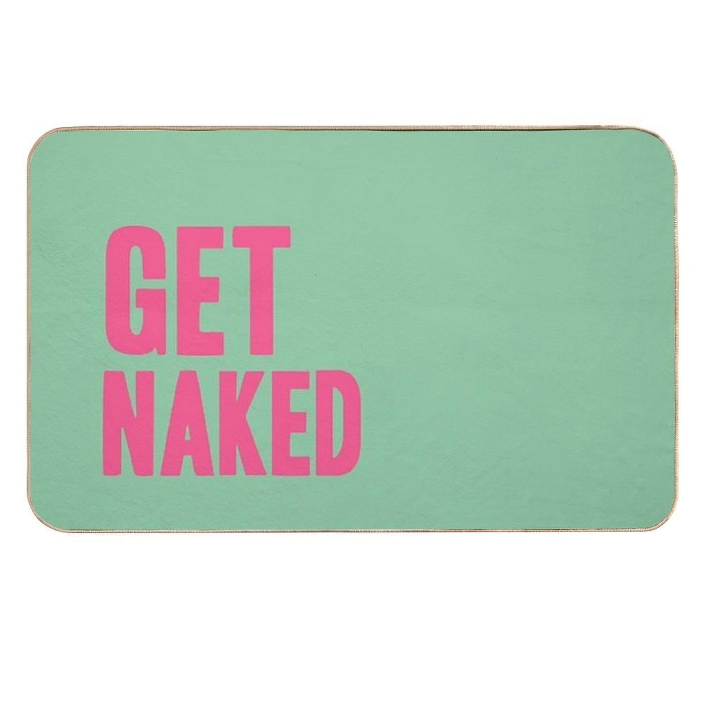 Get Naked - Pink And Green  Easy To Clean Bath Mat