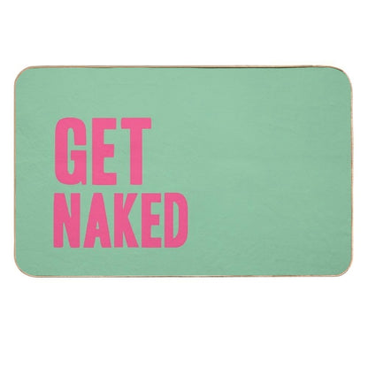 Get Naked - Pink And Green  Easy To Clean Bath Mat