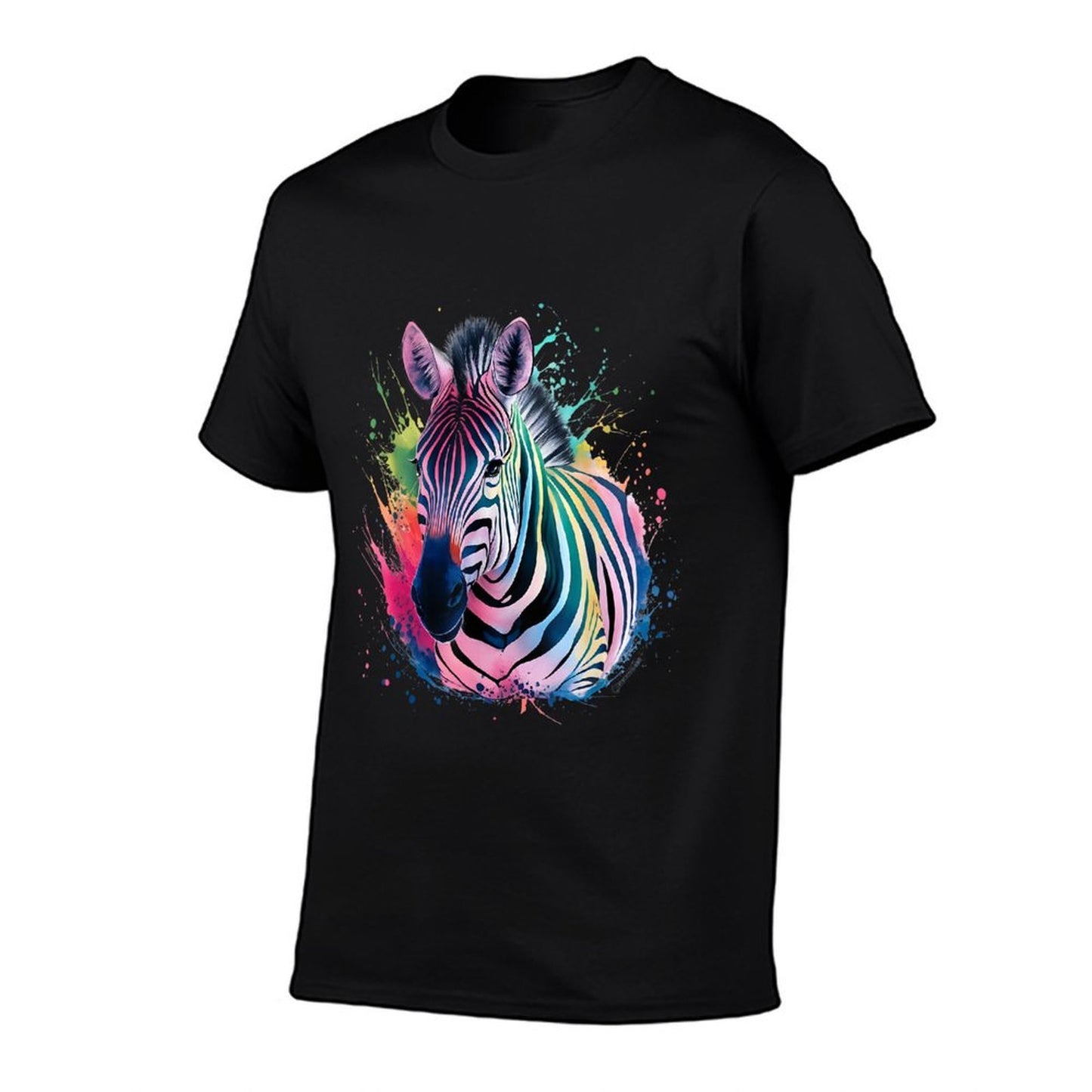 Zebra Men Woman Colorful Watercolor Zebra  Wrinkle-resistant T-Shirt