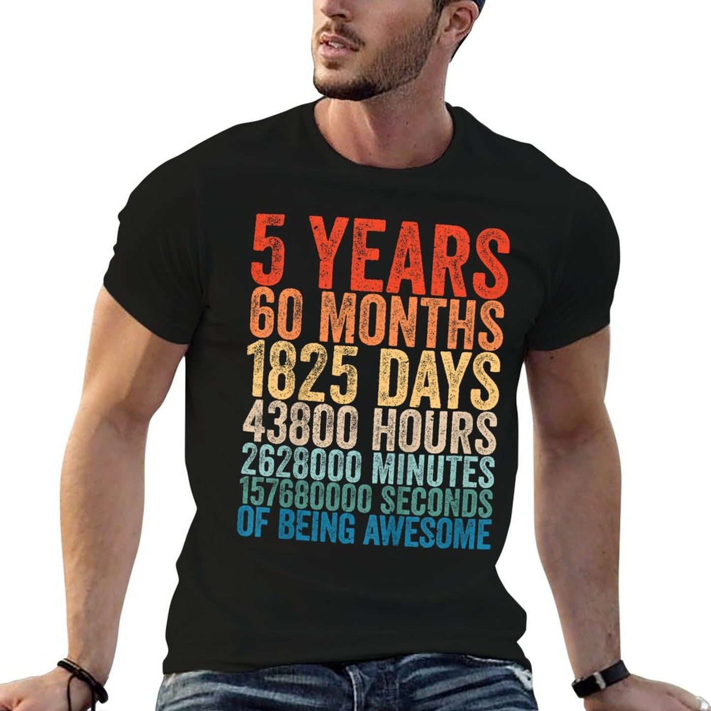 Awesome 5th Birthday Kids 5-YO Boys Girls 5 Years Old  Vintage-inspired T-Shirt