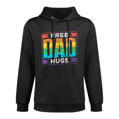 Free Dad Hugs Gay Rainbow Pride Lgbtq Proud Father Daddy Colorfast Hoodie