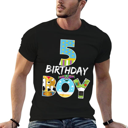 Toy Funny 5th Birthday Story Boy 5 Year Old B-day Party  Slim-fit Cut T-Shirt