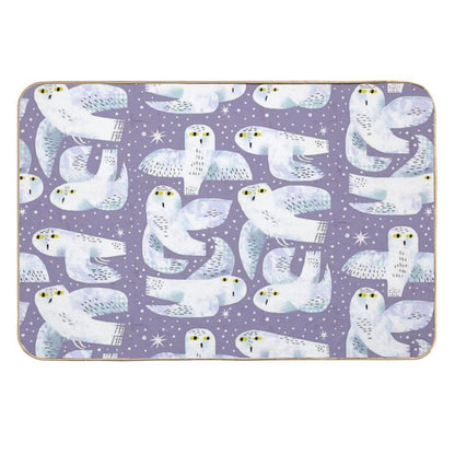 Snowy Owls  Repositionable Bath Mat