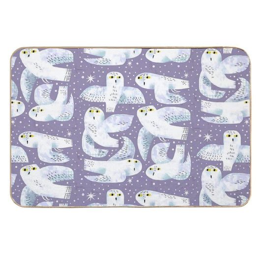 Snowy Owls  Repositionable Bath Mat