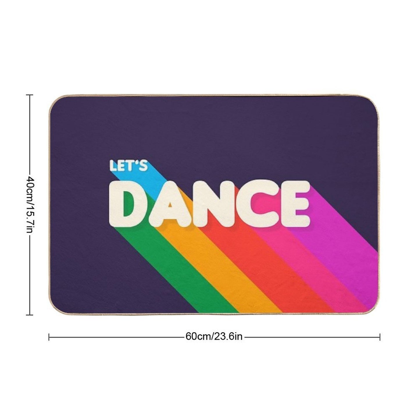 Rainbow Dance Typography  Eco-Friendly Bath Mat