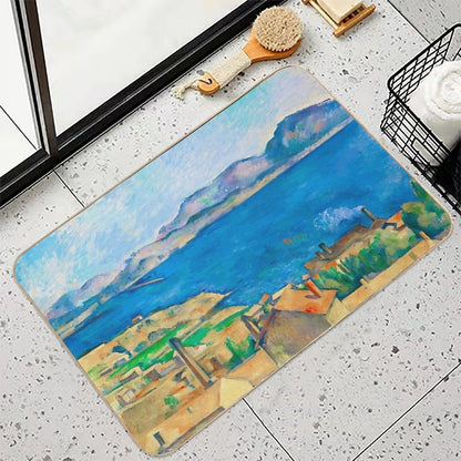 HD PAUL CEZANNE - The Bay of Marseille  Slip-Resistant Bath Mat
