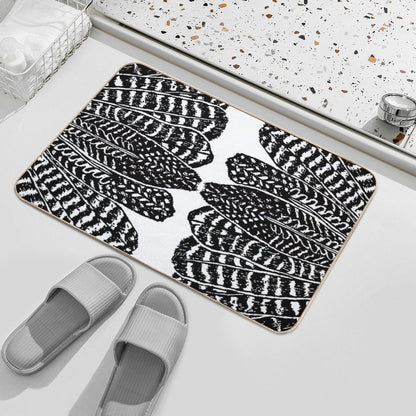 Tribal Feathers Black  High-Traffic Bath Mat