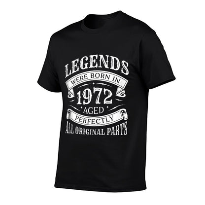Legends Were Born In 1972 - Vintage 50th Birthday  Ribbed Collar T-Shirt