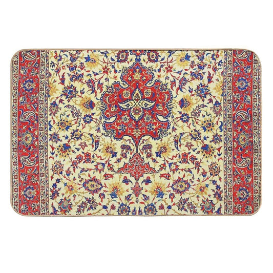 Isfahan Antique Persian Carpet Print  Stain-Proof Bath Mat