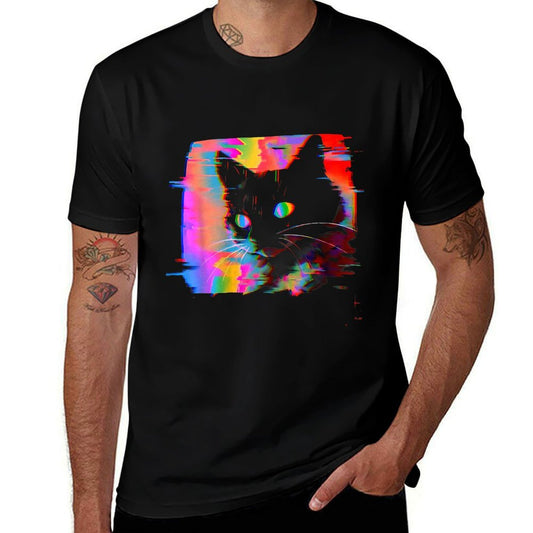 Psychedelic Weirdcore Cat Vaporwave Aesthetic Trippy  Affordable Price T-Shirt