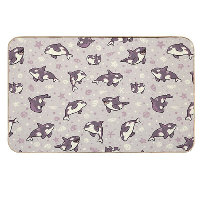 Jelly Bean Orcas  Easy Maintenance Bath Mat