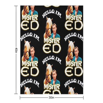 Hello I'm Mister Ed And Wilbur Post Talking Horse Tribute Eco-conscious Throw Blanket
