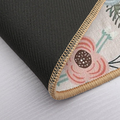 Festive Flowers - Pink Durable Bath Mat