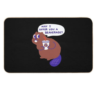 Beaver Offers A Beverage  Non-Slip Bath Mat