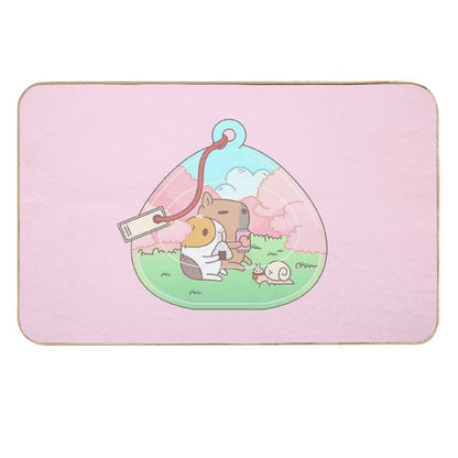Bubu The Guinea Pig, Cherry Blossom Terrarium  Odorless Bath Mat