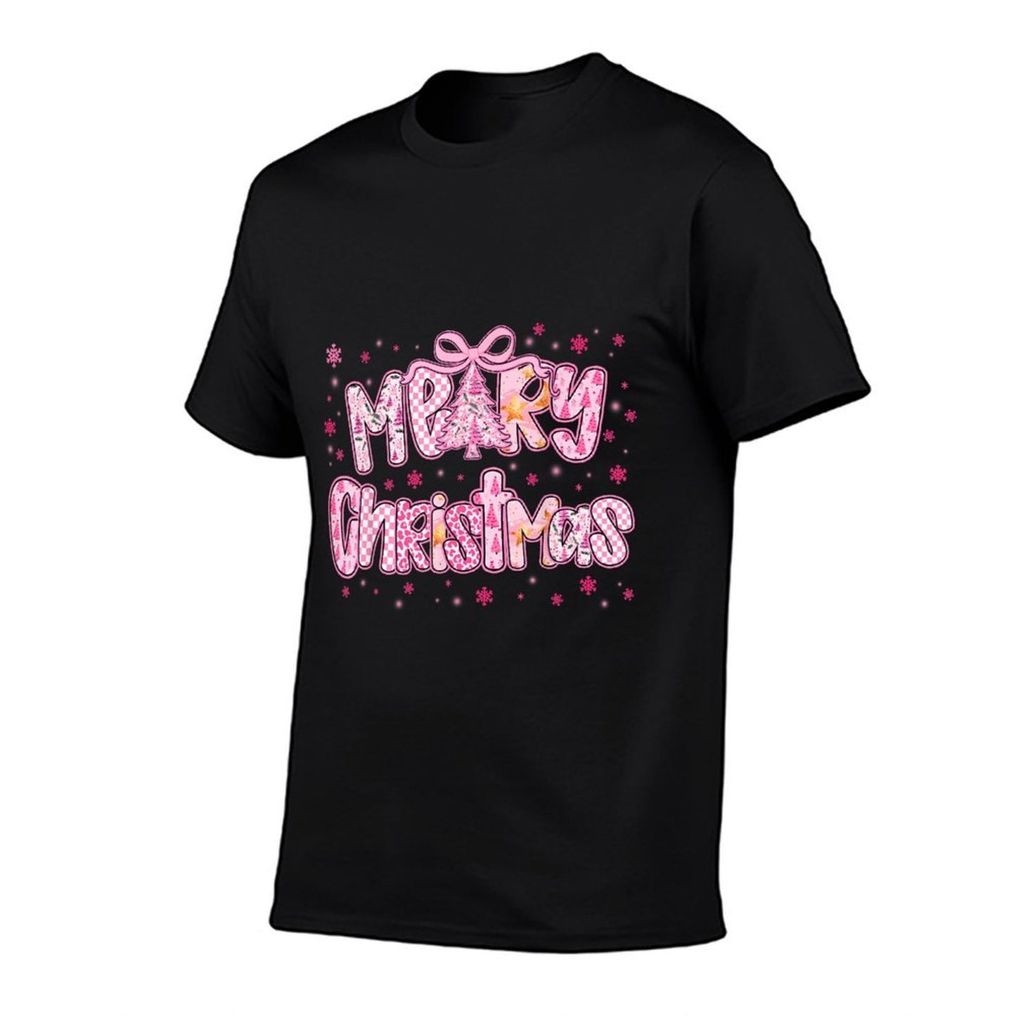 Mery Christmas Cute Pink Coquette Pajamas Xmas Women Girl  Tagless Design T-Shirt