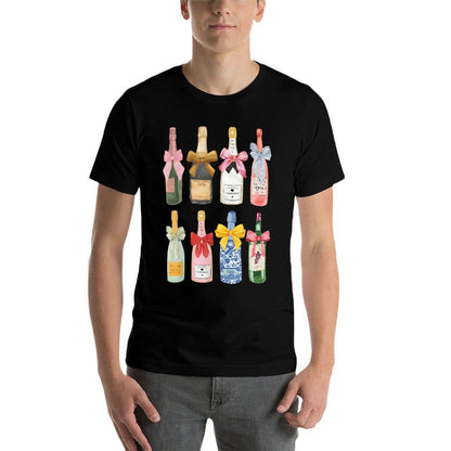 Christmas New Year Champagne Glass Coquette Bottle  Odor-resistant T-Shirt