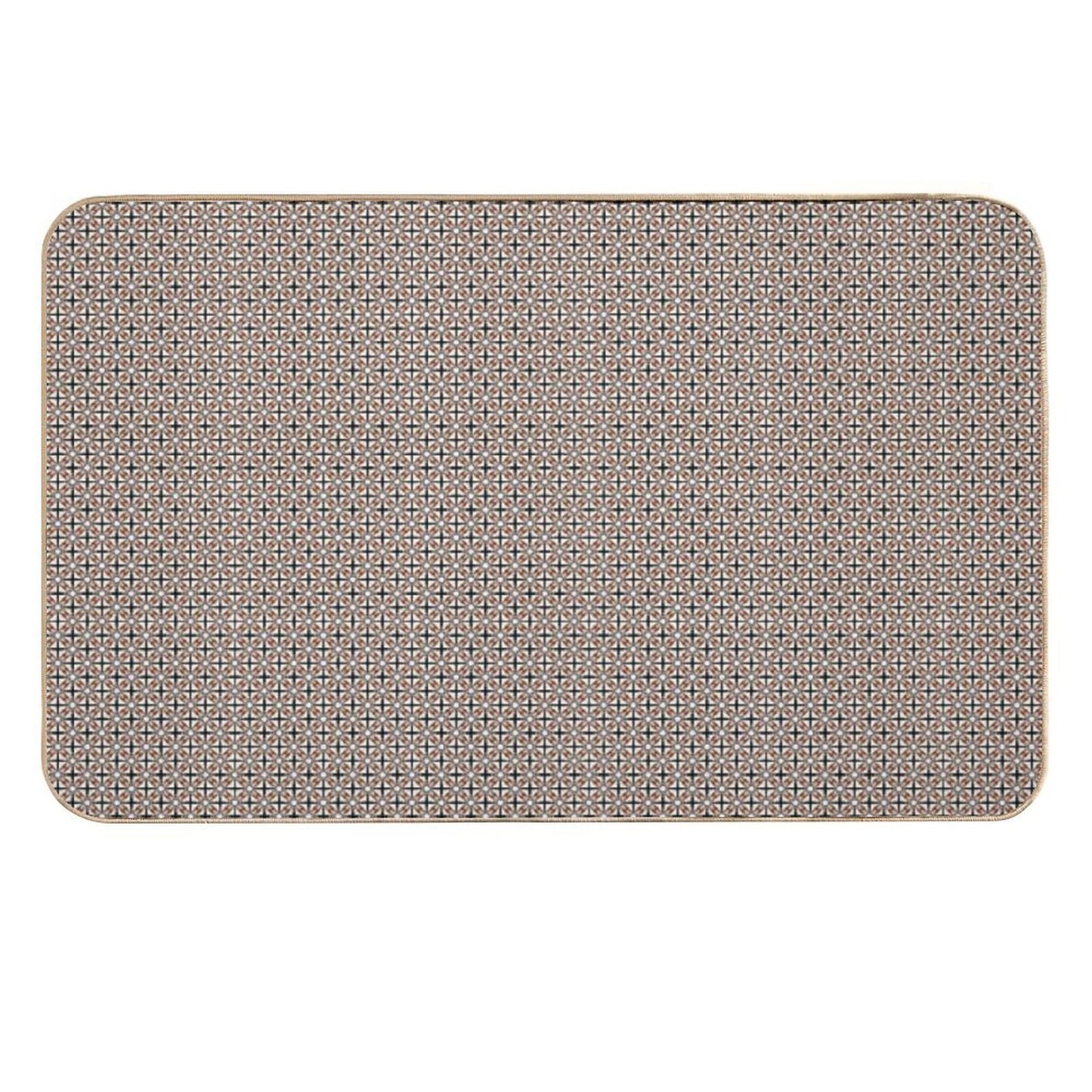 Earth Tones Diamonds And Crosses  Non-Slip Bath Mat