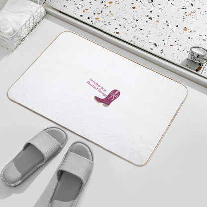 Id Rather Be in Chestnut Springs Cowboy Boot  Toxin-Free Bath Mat