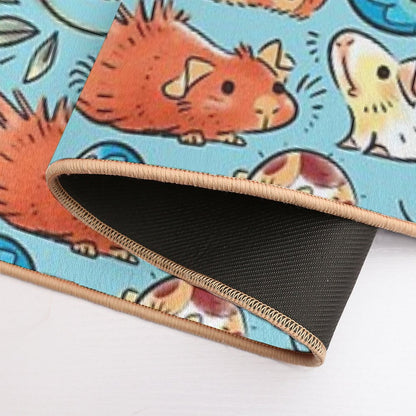 Guinea Pig Huddle In Blue  Long-Lasting Bath Mat