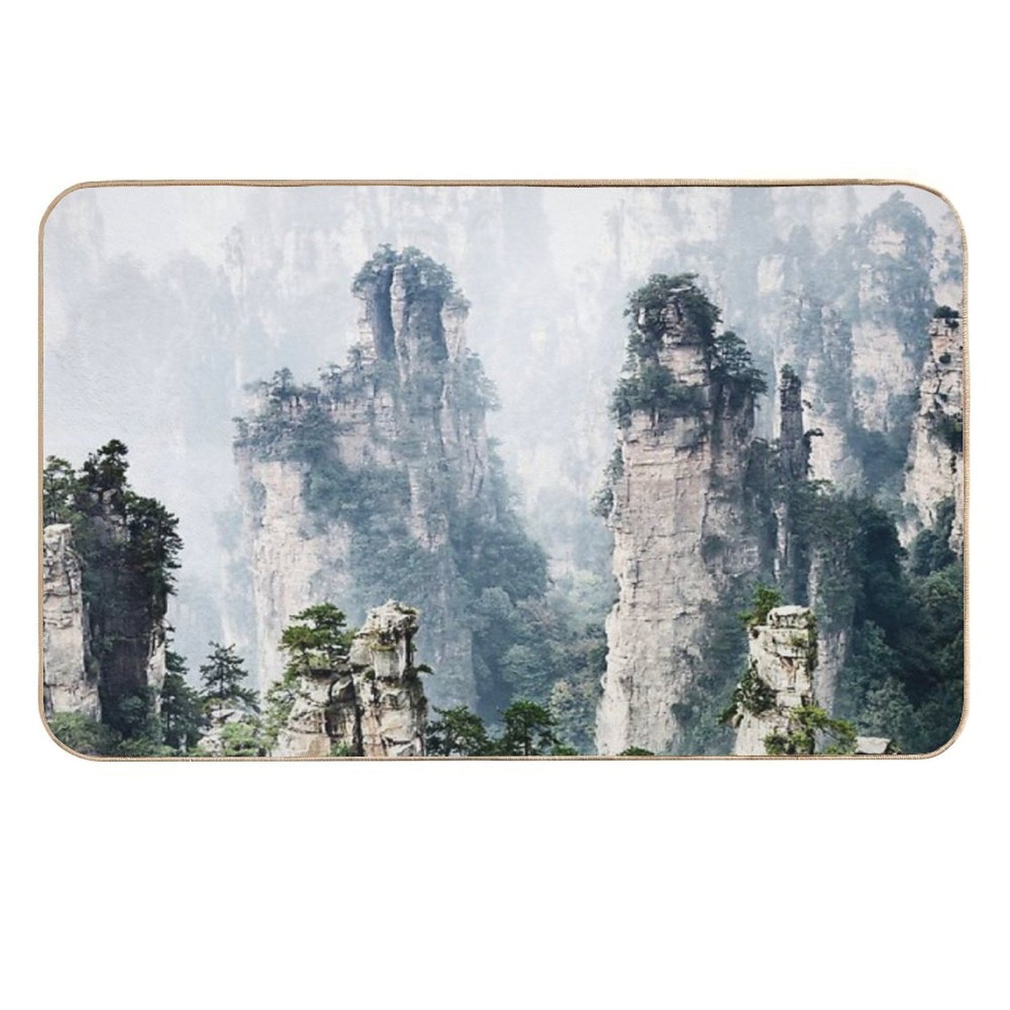 Floating Mountains Zhangjiajie National Forest Park Art Photo Print  Slip-Resistant Bath Mat