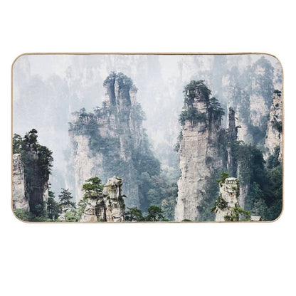 Floating Mountains Zhangjiajie National Forest Park Art Photo Print  Slip-Resistant Bath Mat