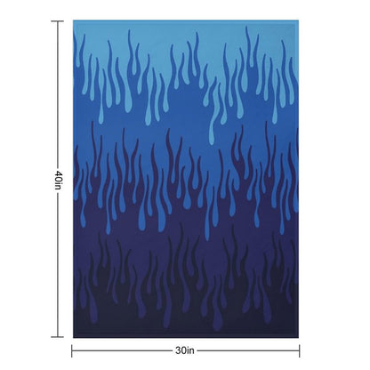 Blue Fire Flame Print Design Durable Throw Blanket