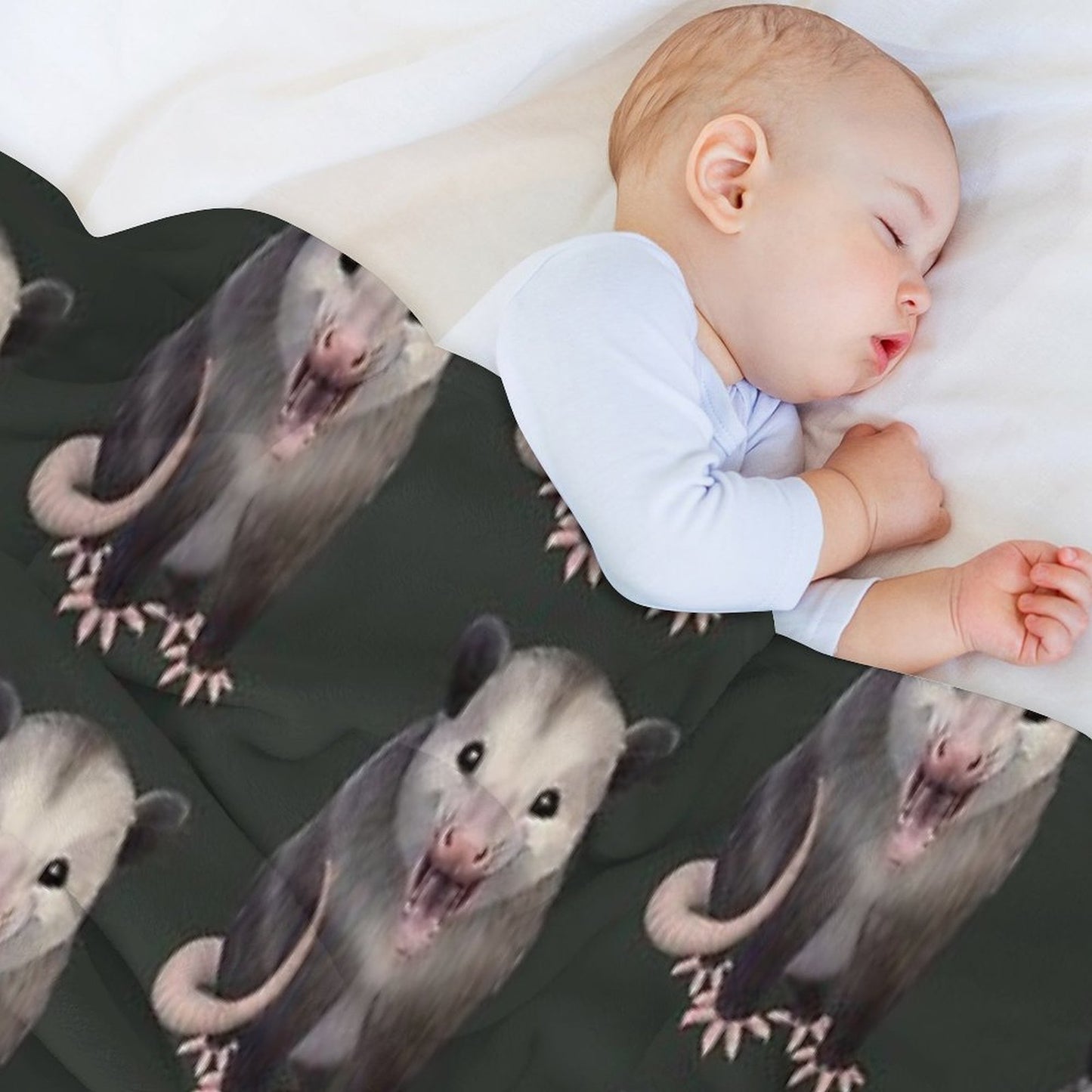 Happy Possum Eco-conscious Throw Blanket