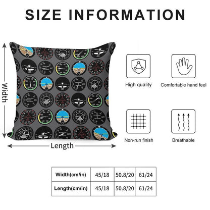 Flight Instruments Soft Luxury Feel Throw Pillow