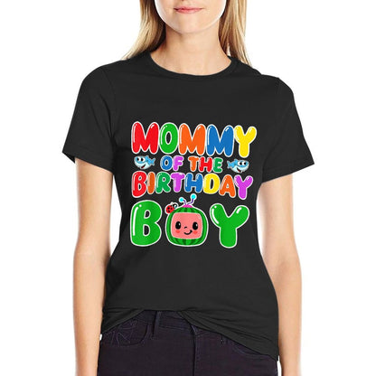 Mommy Of The Birthday Boy Funny Melon Family Party Matching  Trendy Pattern T-Shirt