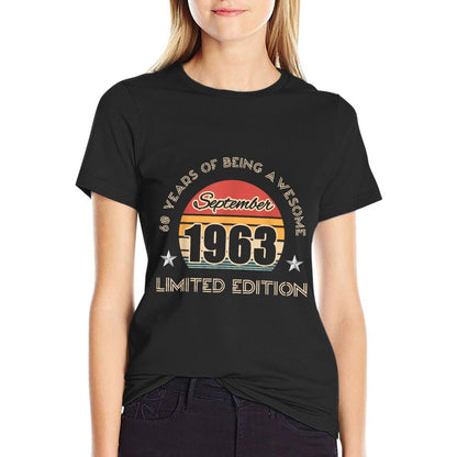 60 Years of Being Awesome September 1963 for 60th Birthday  Odor-resistant T-Shirt