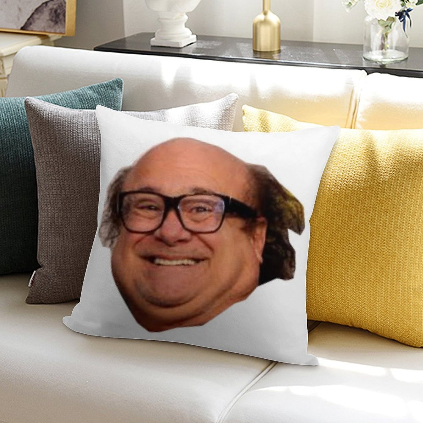 Danny Devito Soft Short Plush Fabric Throw Pillow