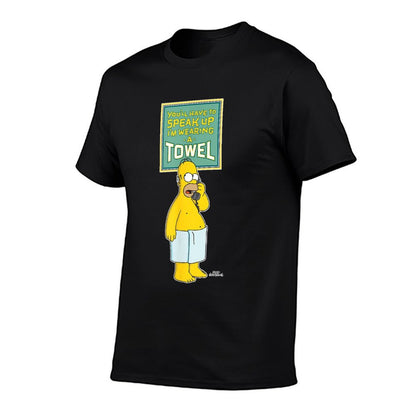 The Simpsons Homer Simpson Speak Up I’m Wearing A Towel  Heathered Texture T-Shirt
