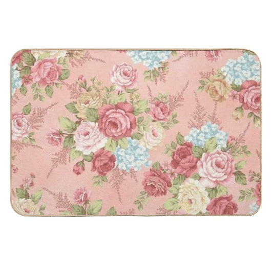Shabby Chic Pink  Easy Maintenance Bath Mat