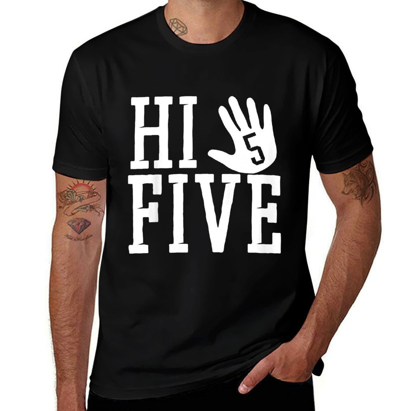Hi Five 5 Years Old 5th Birthday Comfortable T-Shirt