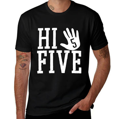 Hi Five 5 Years Old 5th Birthday Comfortable T-Shirt