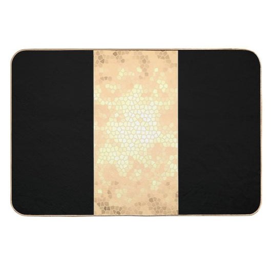 Elegant Gold And Black Design Durable Bath Mat